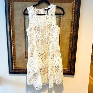 BCBGMaxAzria White Lace Mini Dress